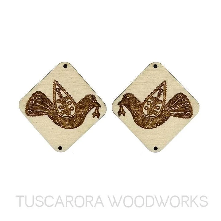 Bird Wooden Center Cabochon