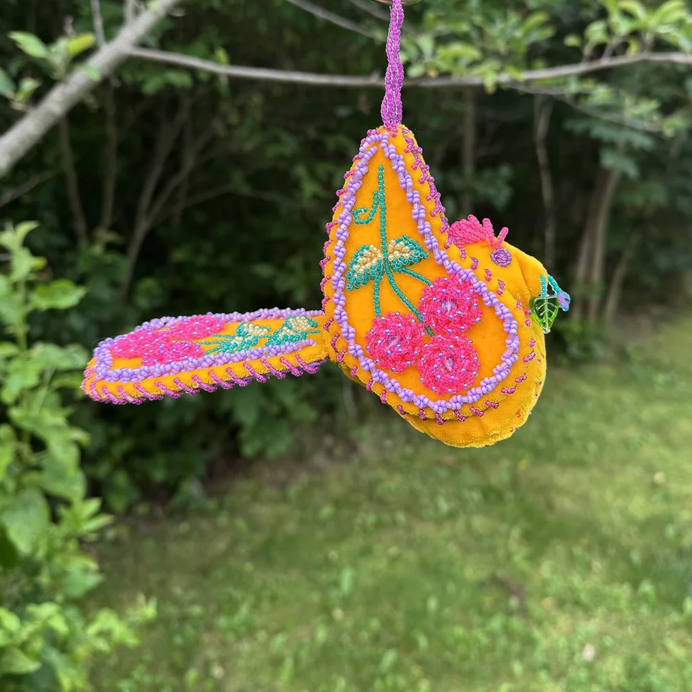 Beaded Bird - Yellow