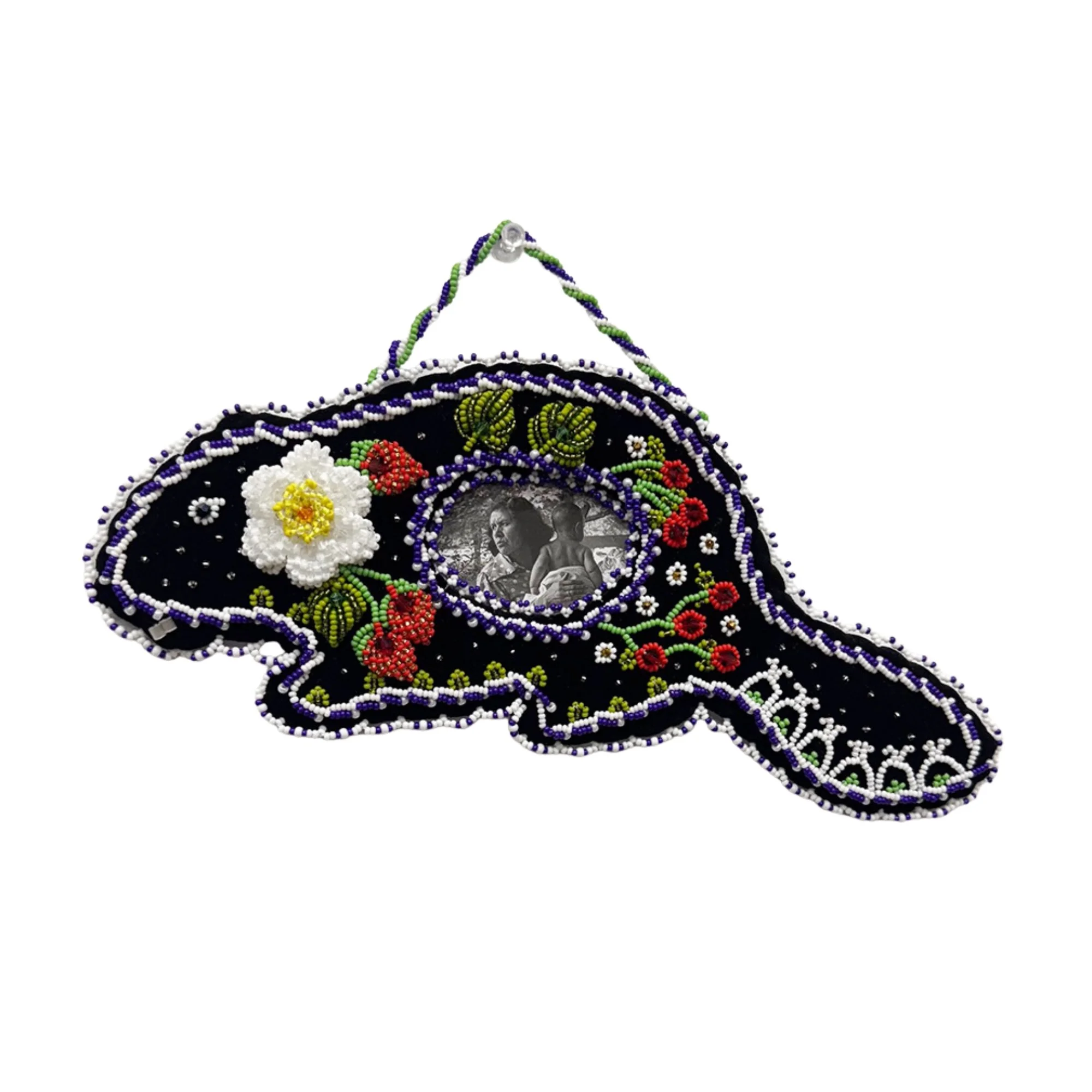 Beaded Beaver Frame with Photo