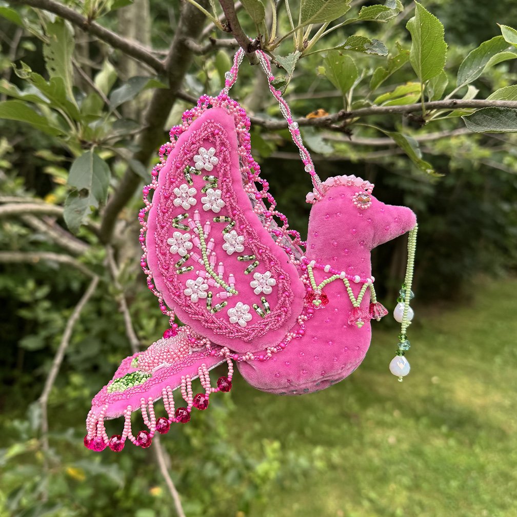 Beaded Bird - Pink