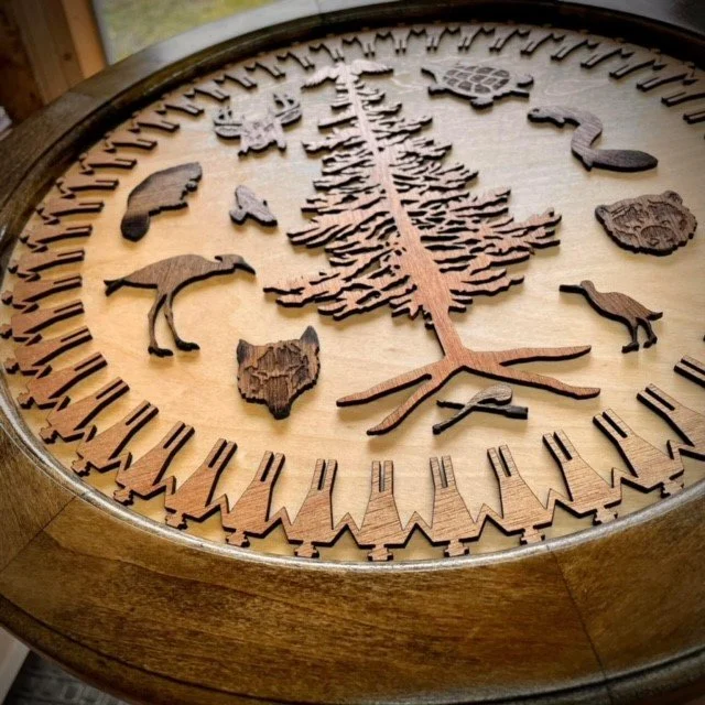 Wooden rendition of the Haudenosaunee Seal