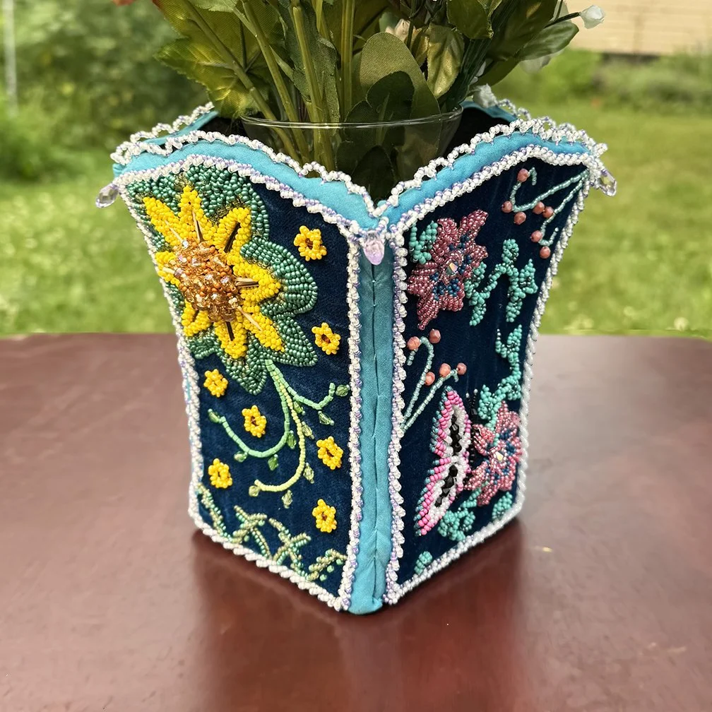 4 Sided Beaded Vase
