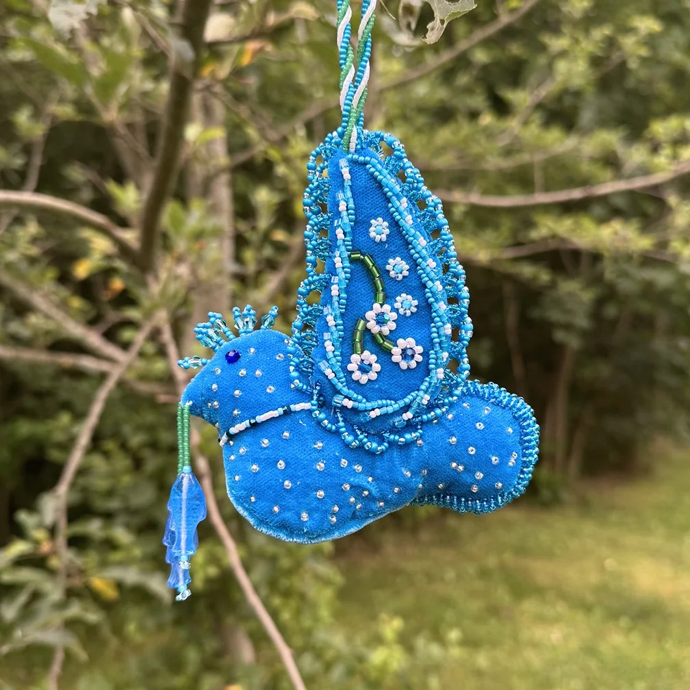 Small Beaded Bird - Blue 2