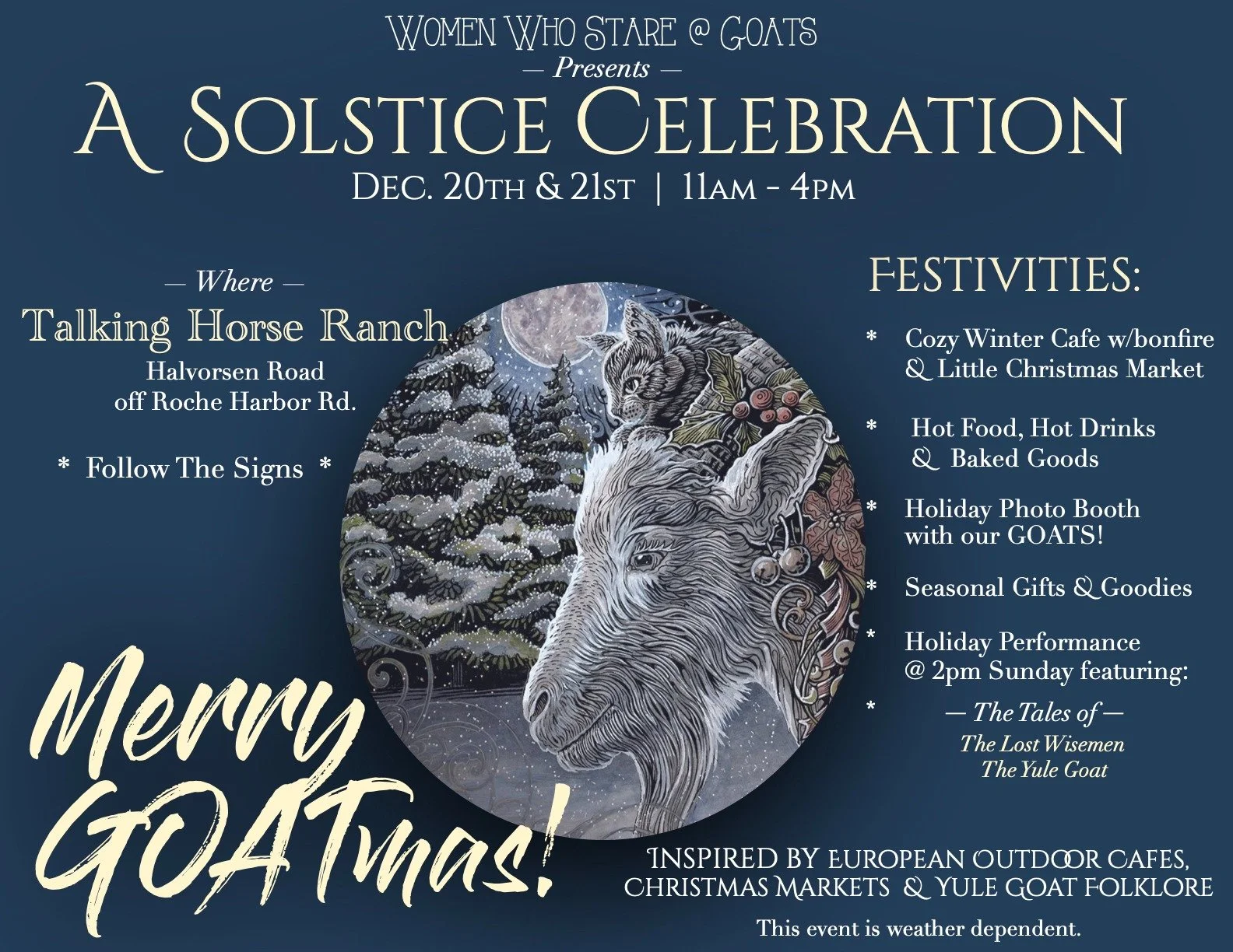 Very excited to be vending at the first annual Solstice Celebration with @womenwhostareatgoats 
Come by and enjoy this thoughtfully curated market and celebrate Yule!