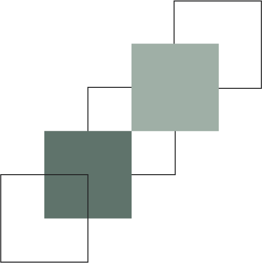 Abstract image with overlapping semi-transparent squares in shades of gray on a black background.