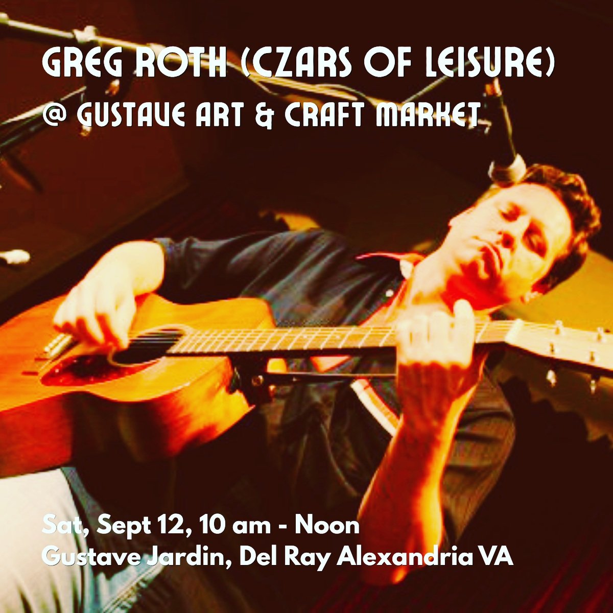 What's this, an a.m. gig? THIS SATURDAY, we'll be playing at the Gustave Art &amp; Craft Market at @gustaveboulangerie_jardin from 10 am (!) to Noon. 

Stop by to sip, shop, and shimmy with myself and a dozen local vendors. September's theme is &quot