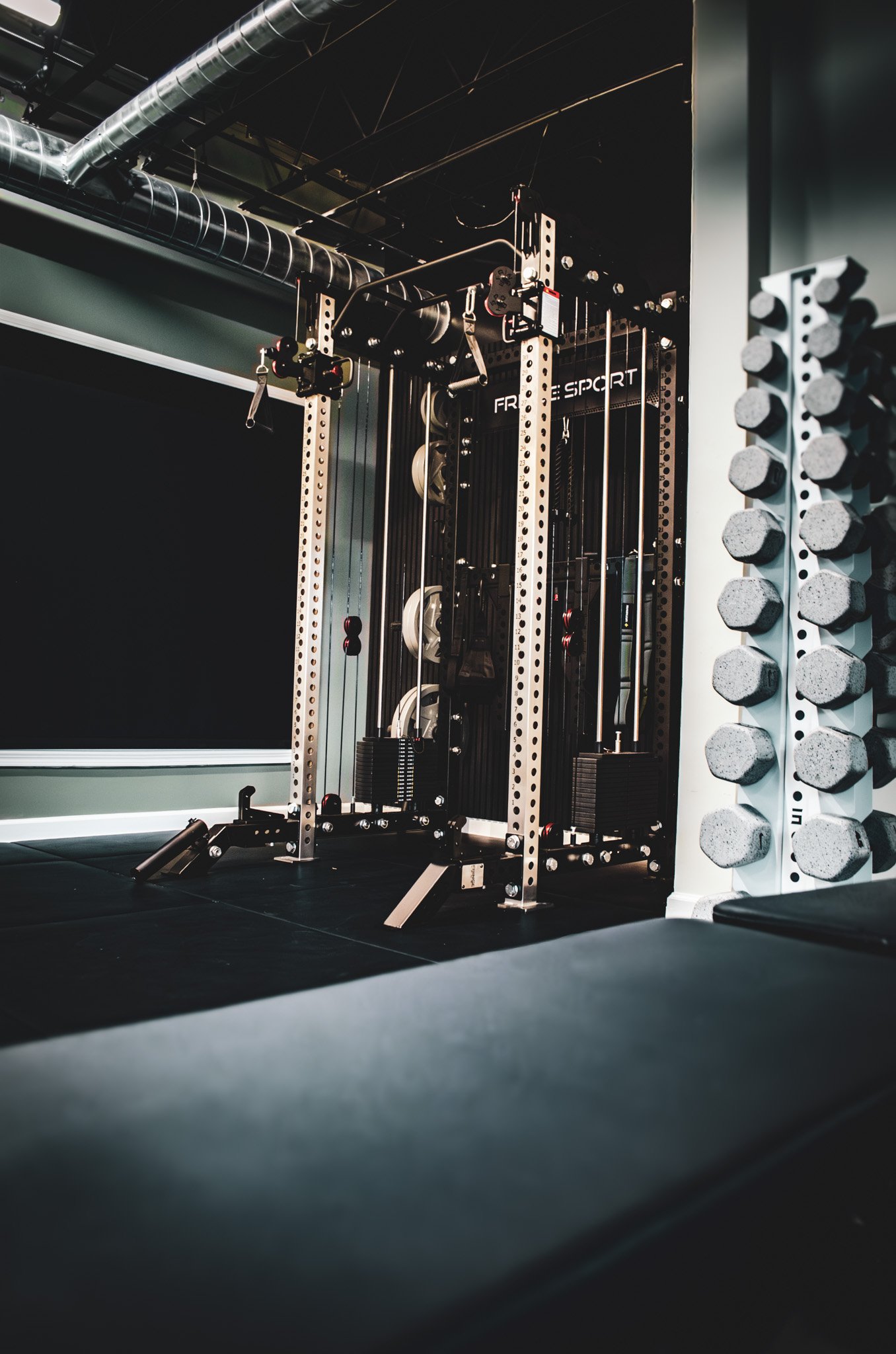 Strength training equipment in private personal training studio Carmel Indiana