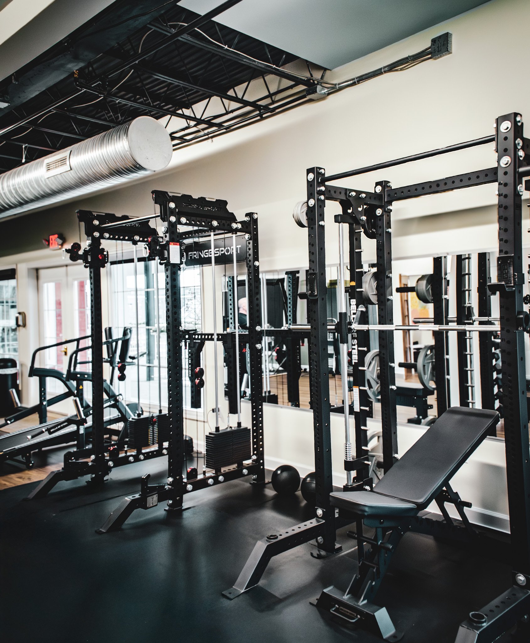 Strength training equipment in private personal training studio Carmel Indiana