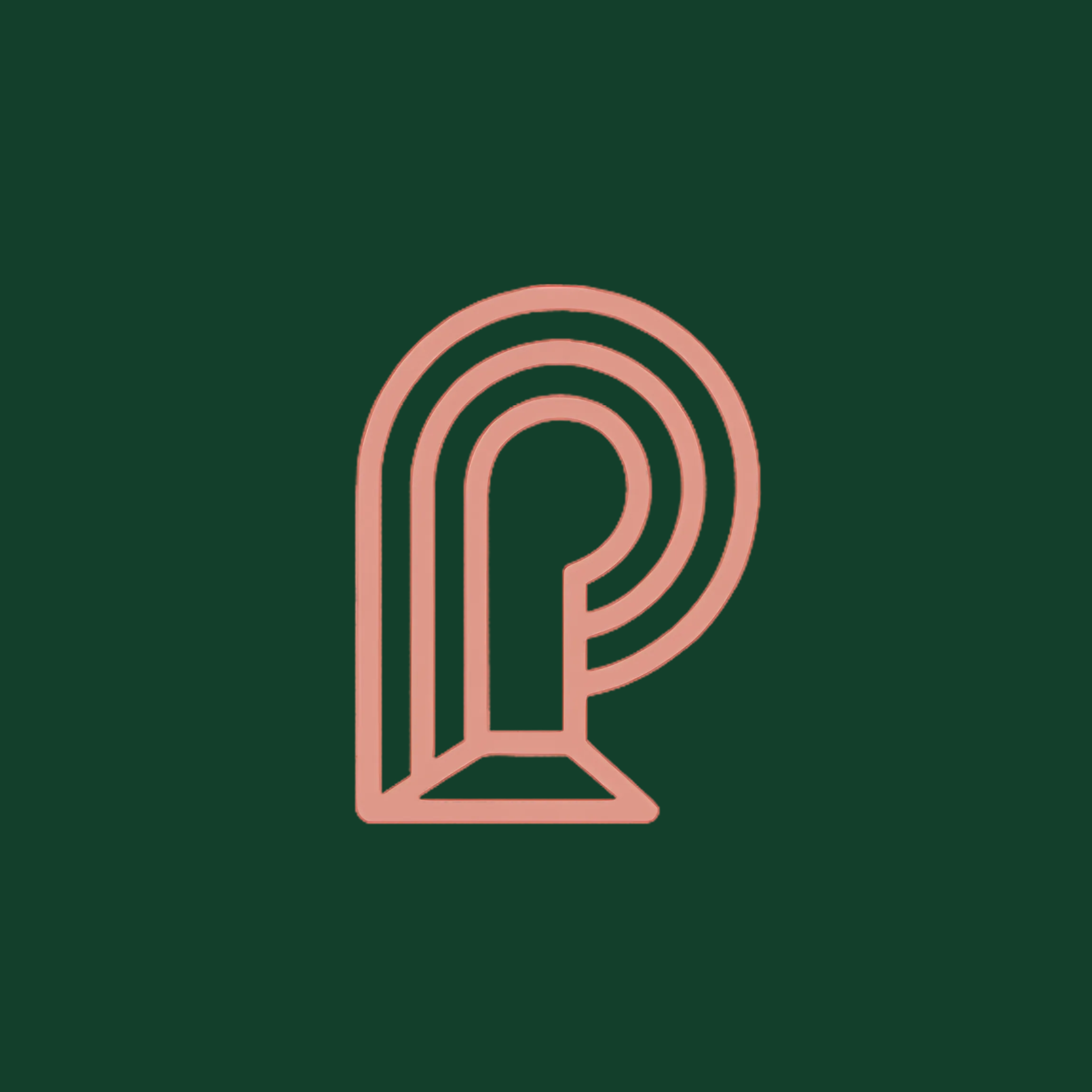 Pink Apple Pay logo on a dark green background.