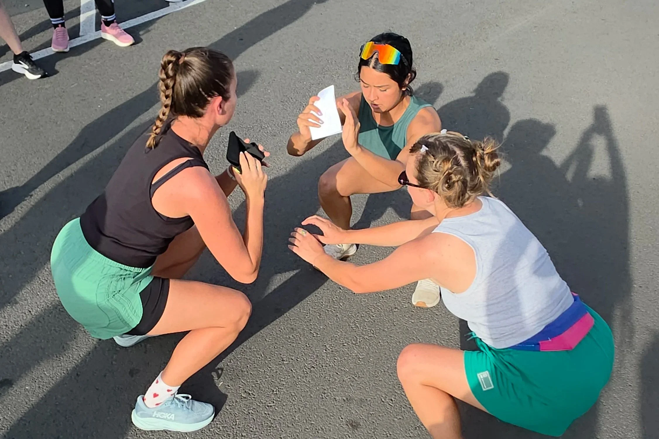 Runners playing their HiCO bingo card pre-race