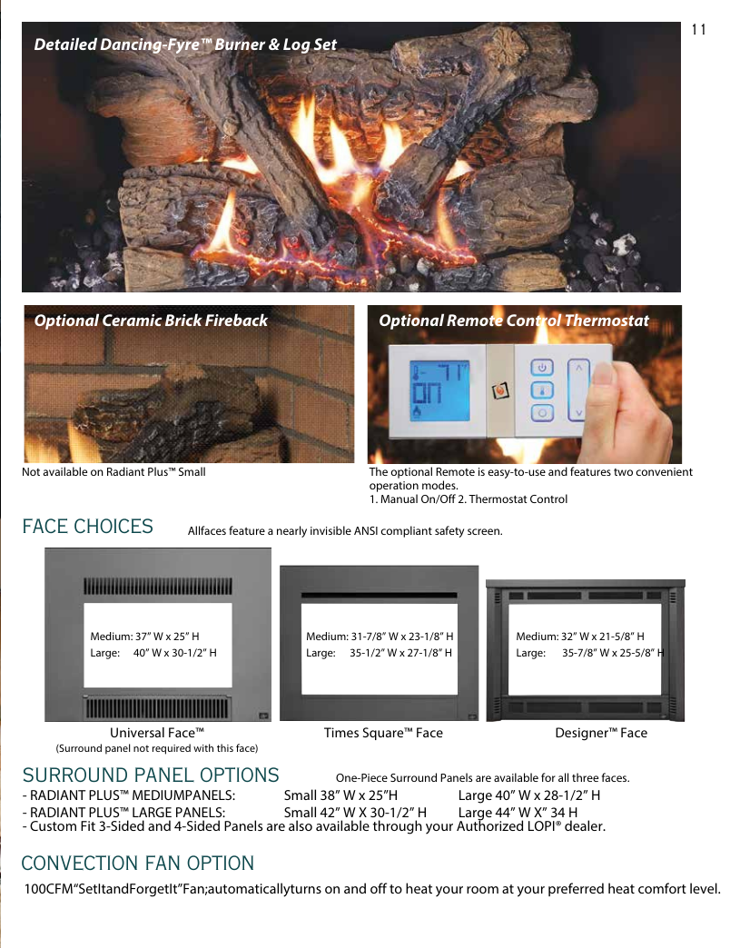 Lopi gas fireplace insert with realistic ceramic logs and high-efficiency flame