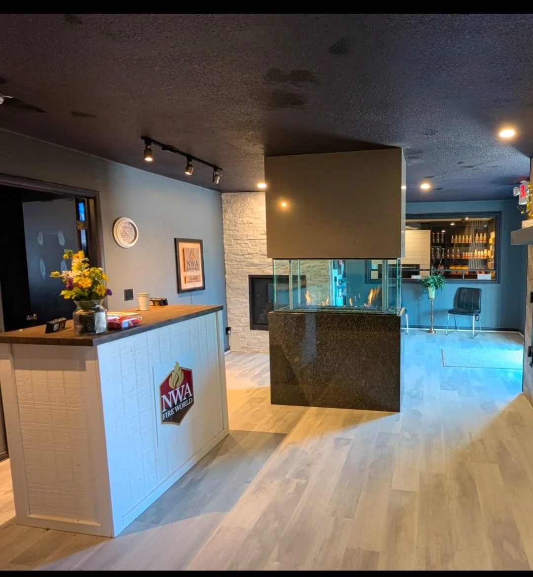 luxury fireplace in a modern showroom