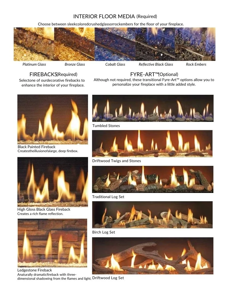 media options for linear gas fireplaces