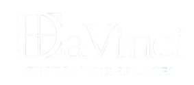 DaVinci Custom Fireplaces logo in black and white