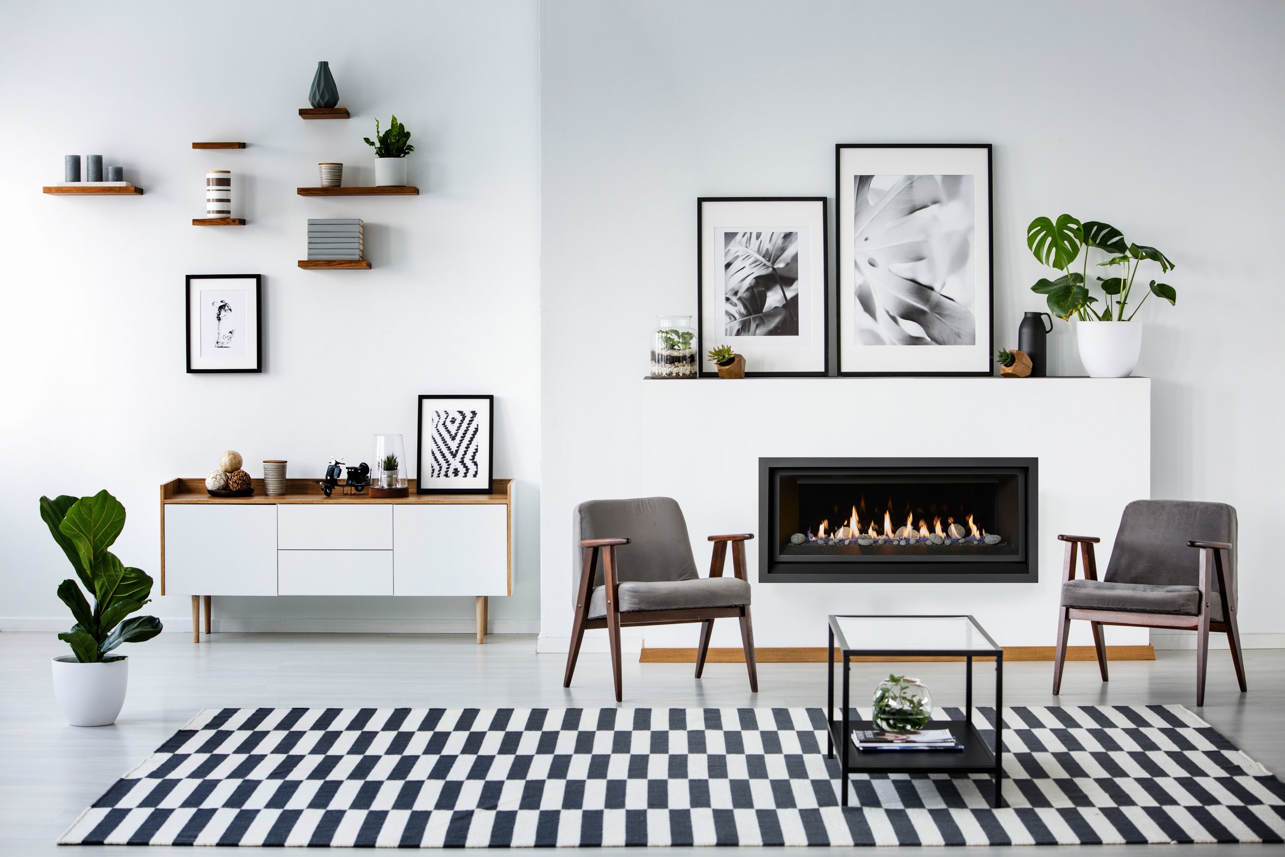 FPX 42 linear gas fireplace in modern living space