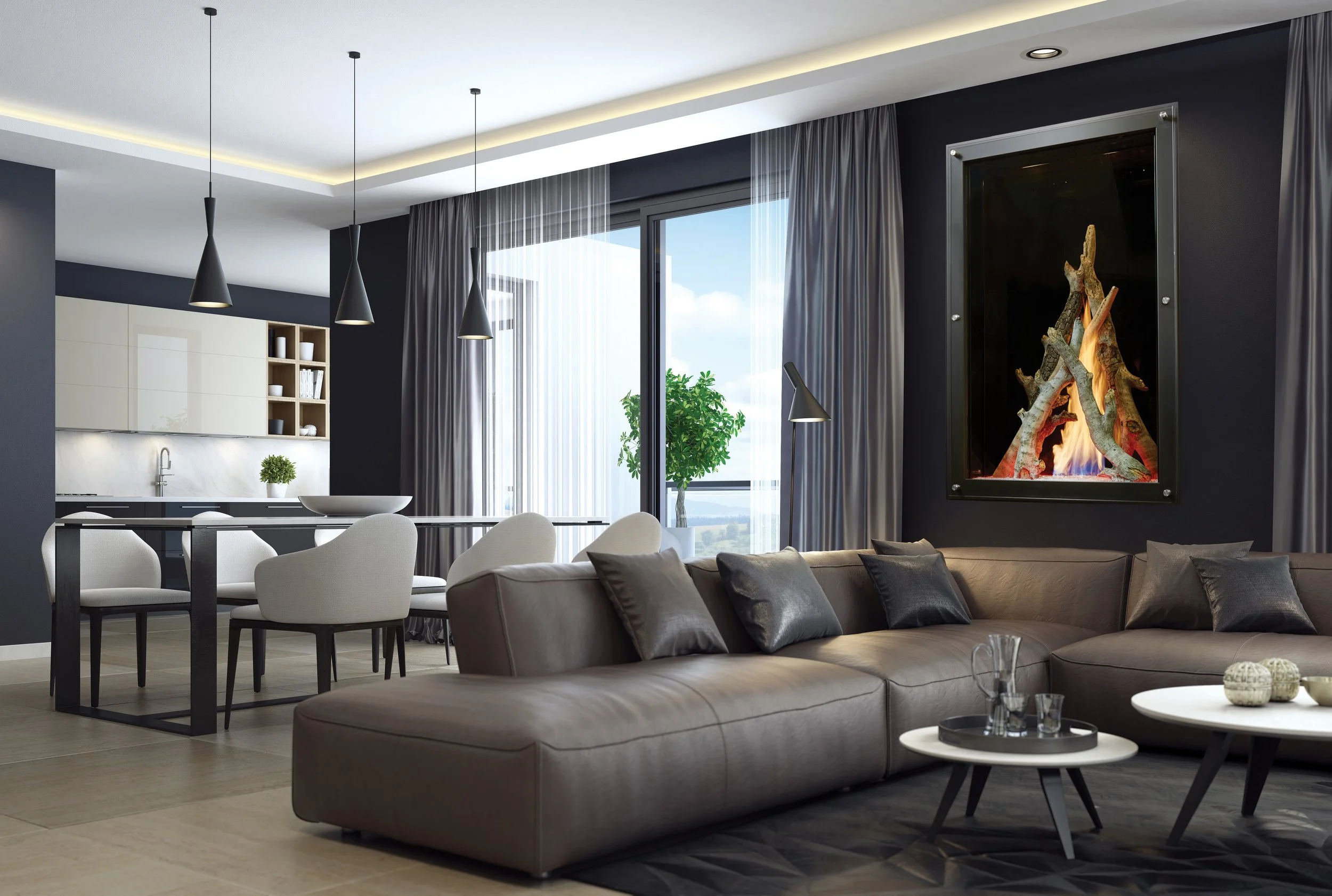 DaVinci Maestro gas fireplace in modern living space
