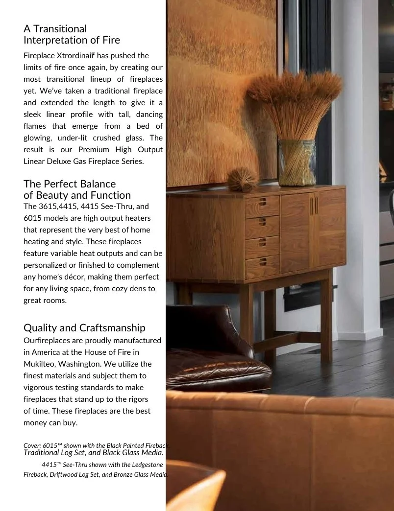 description of linear gas fireplaces