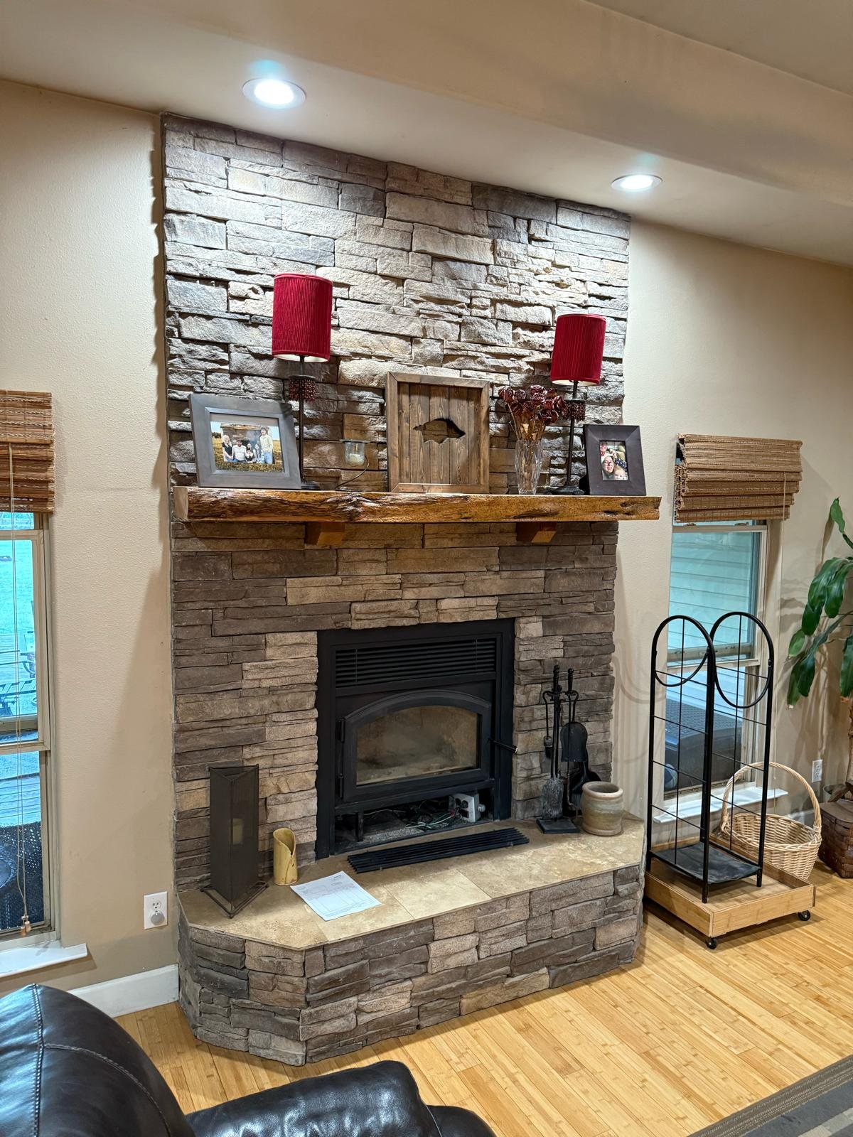 Fireplace before renovation