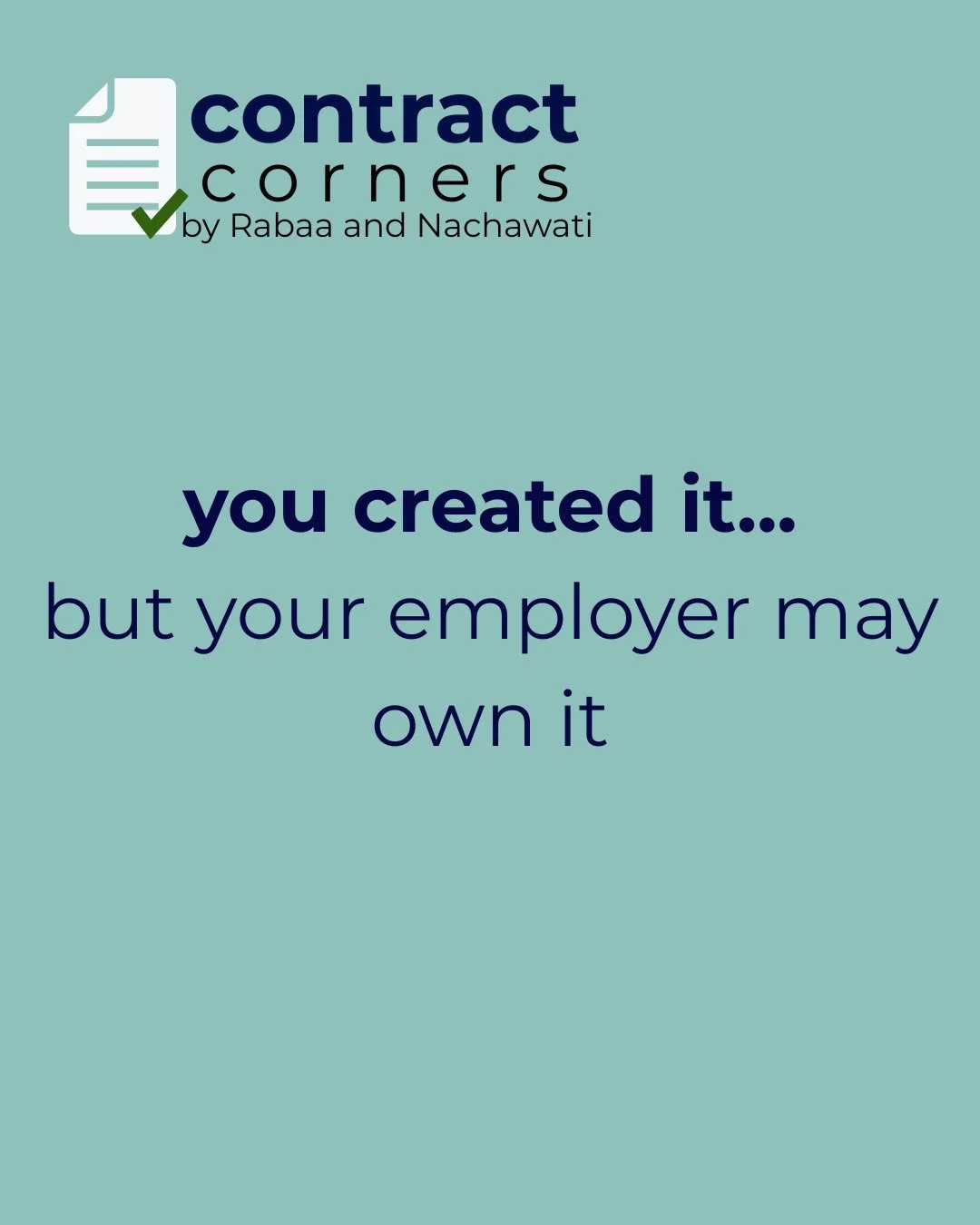 📱 Built your professional brand while employed? Your contract may matter more than you think. Some employment agreements define &ldquo;work product&rdquo; broadly enough to include content created within the scope of your job &mdash; especially if i