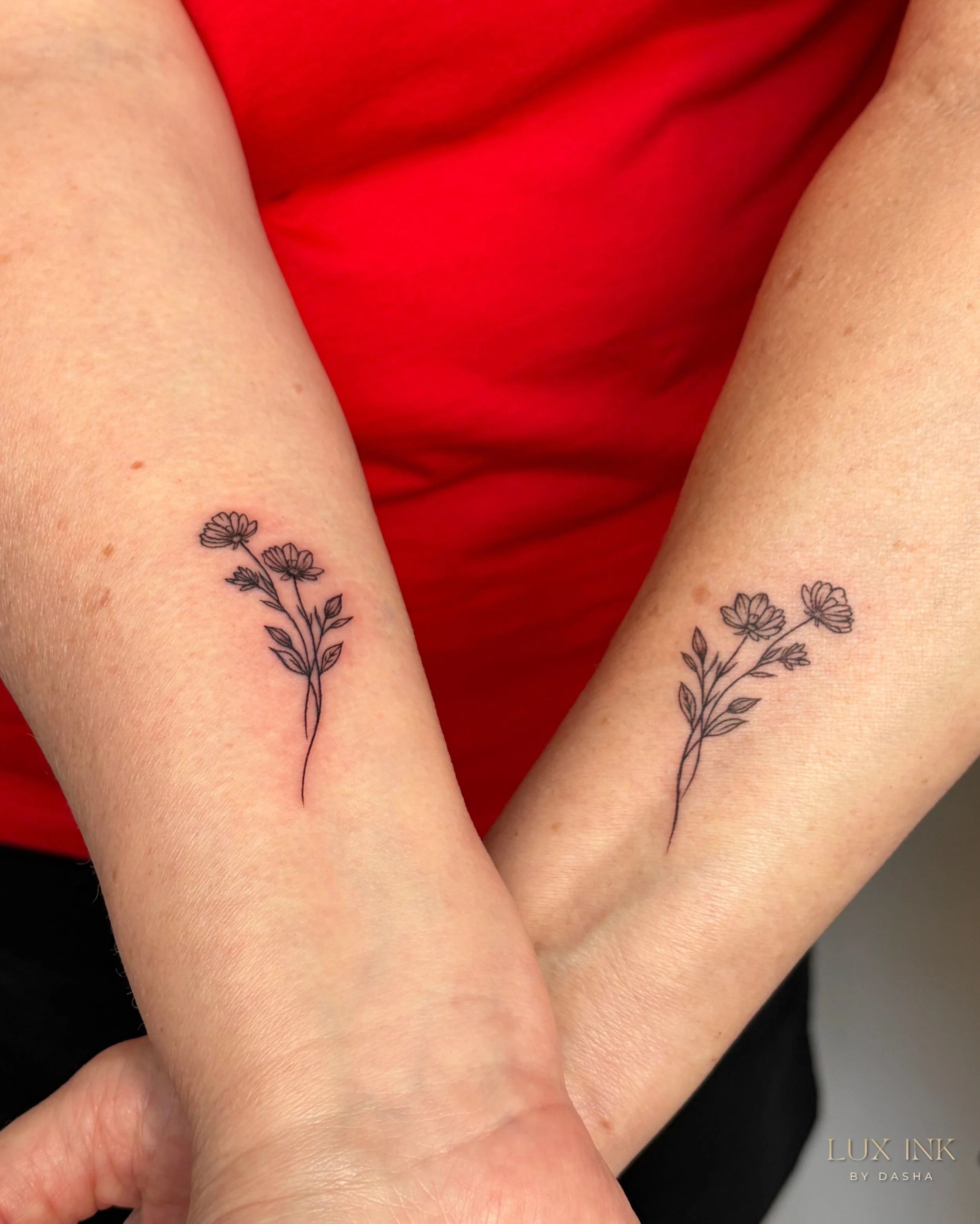 Friends matching tattoos in Savannah