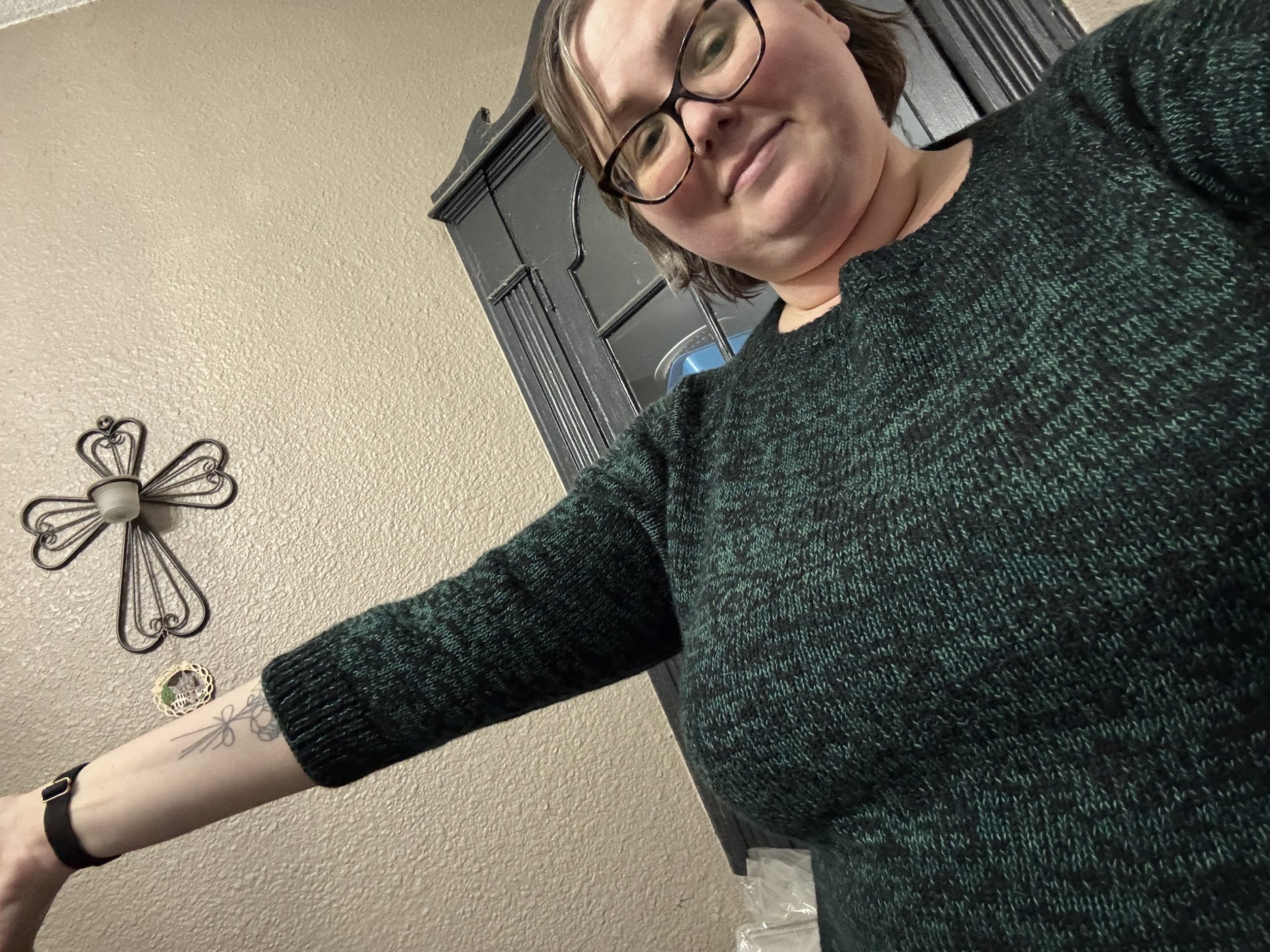 Pullover knit sweater (please excuse the terrible picture)