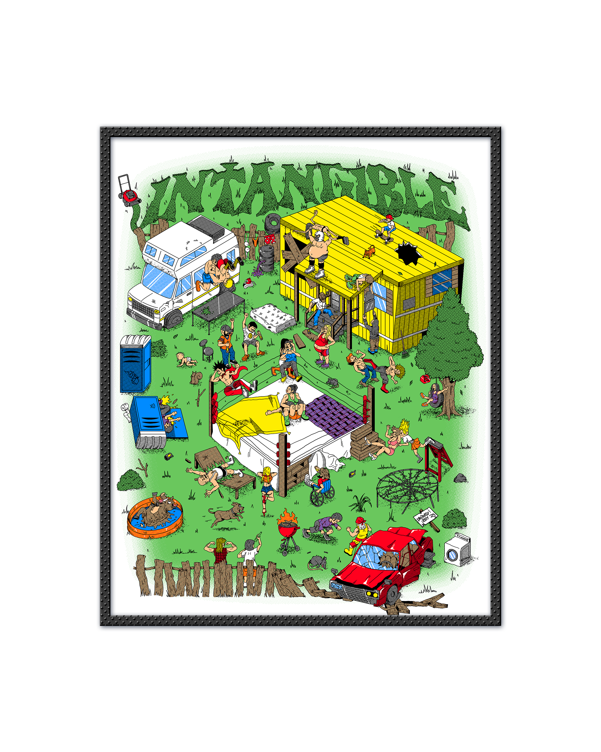 "BACK YARD WRESTLING" PRINT