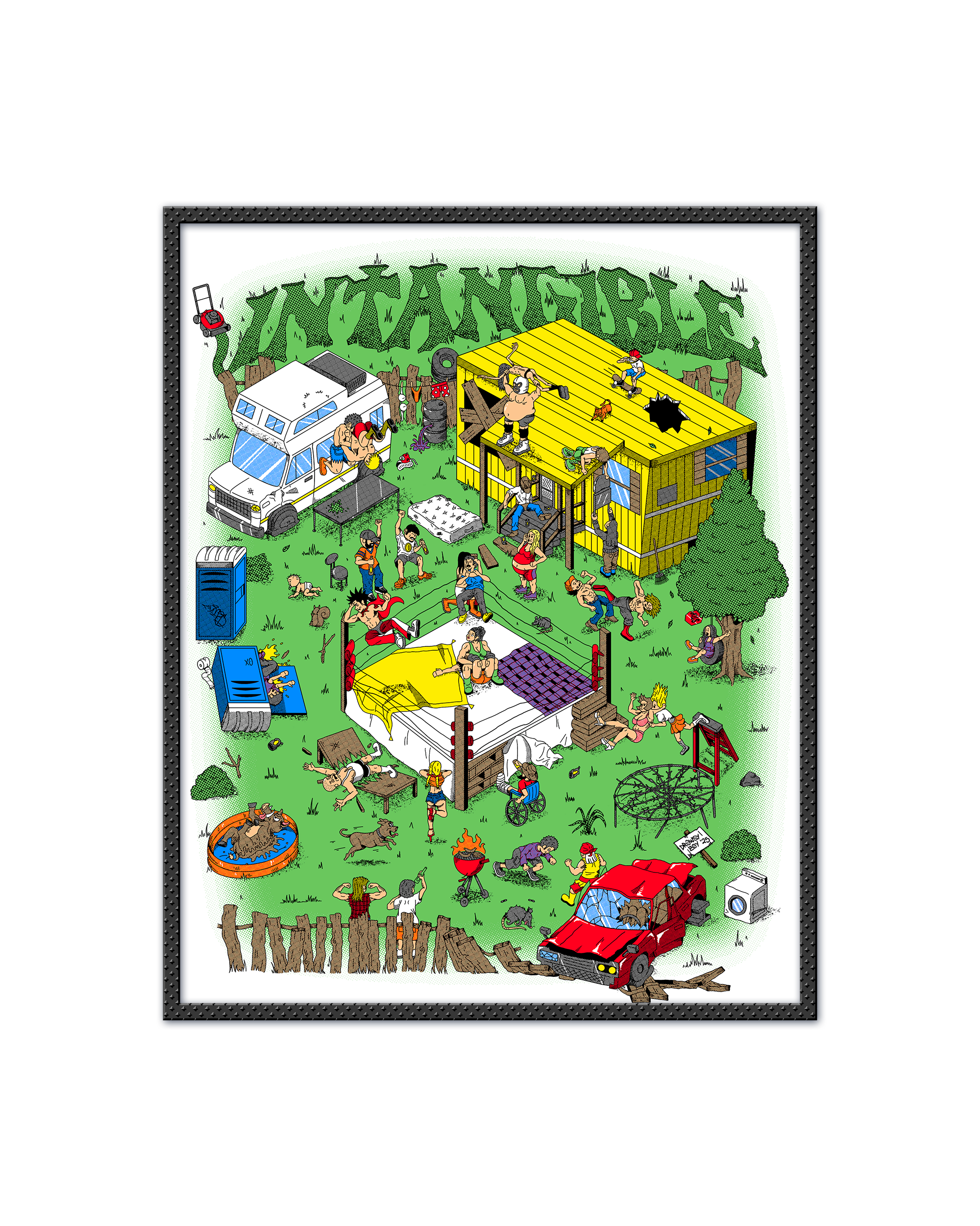 "BACK YARD WRESTLING" PRINT