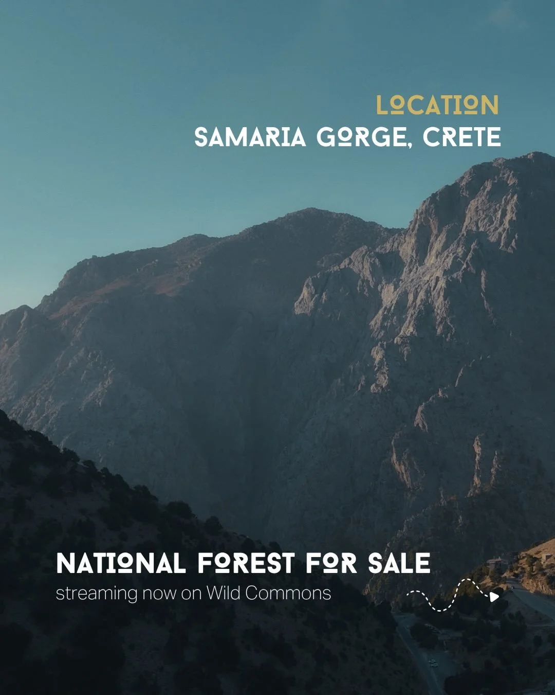 NATIONAL FOREST FOR SALE travels into the Samaria Gorge on the island of Crete, where a landscape rich in biodiversity, culture, and history has also become a major tourist destination.

Through the voices of residents and people who know the gorge i