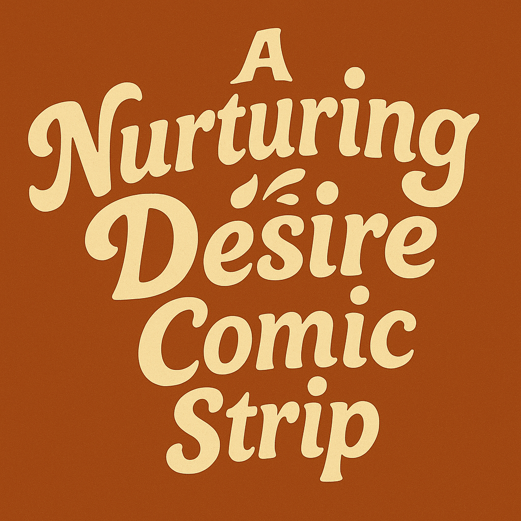 Text reads 'A Nourishing Desire Comic Strip' on a brown background.