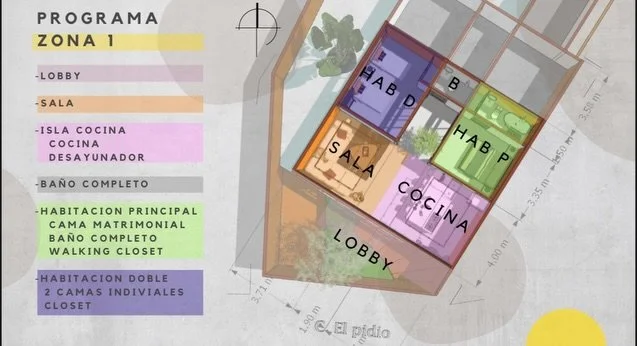 L&aacute;minas de concepto para arquitect&oacute;nico por &aacute;reas.