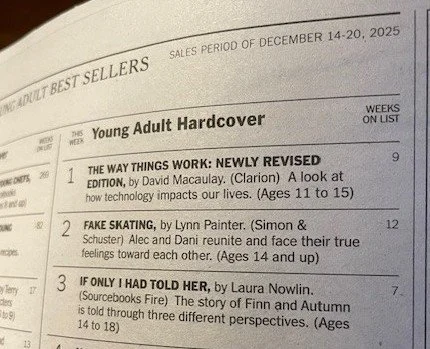 Photo of a book bestseller list.
