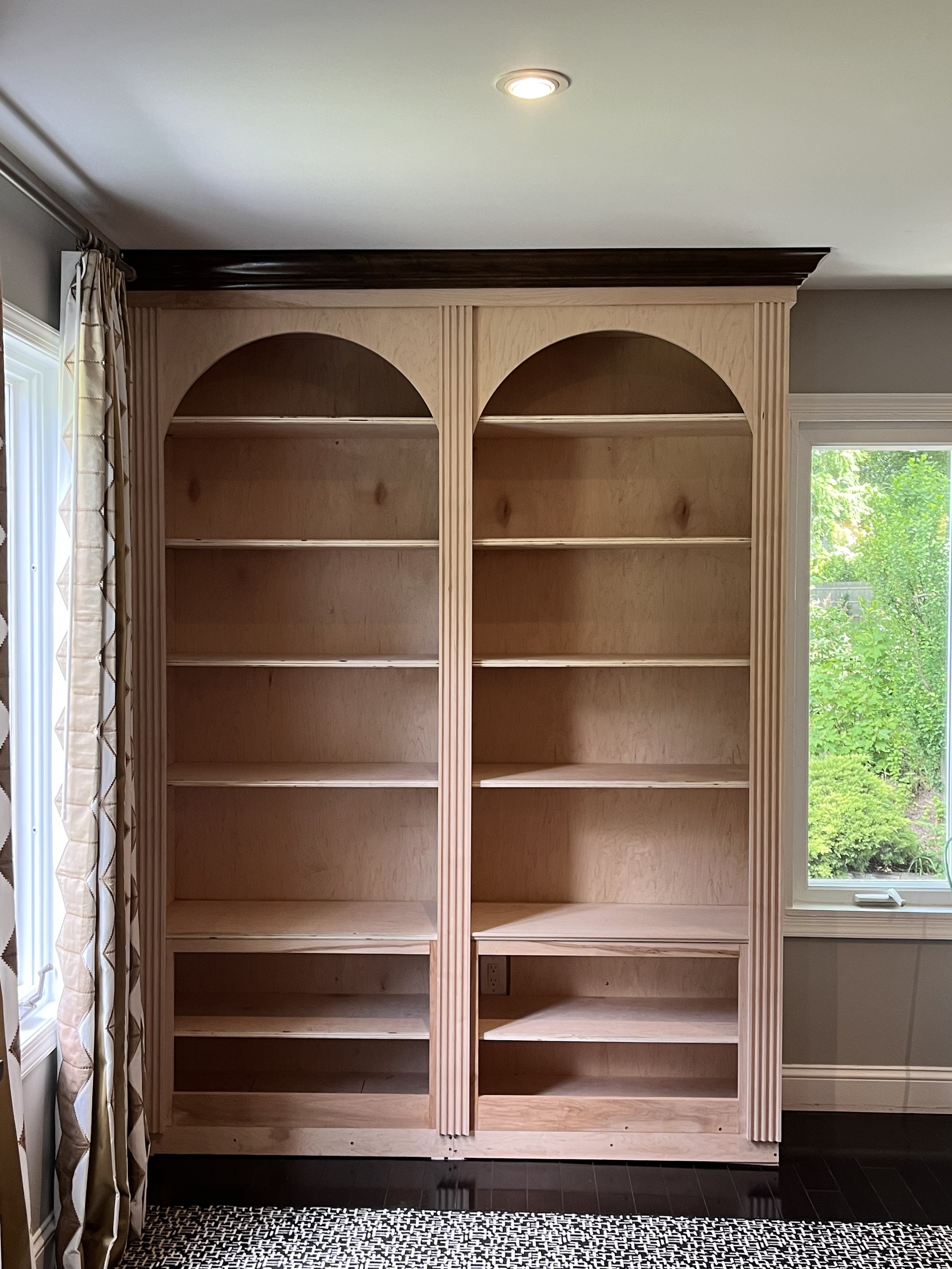 Maple Bookcase with Arches