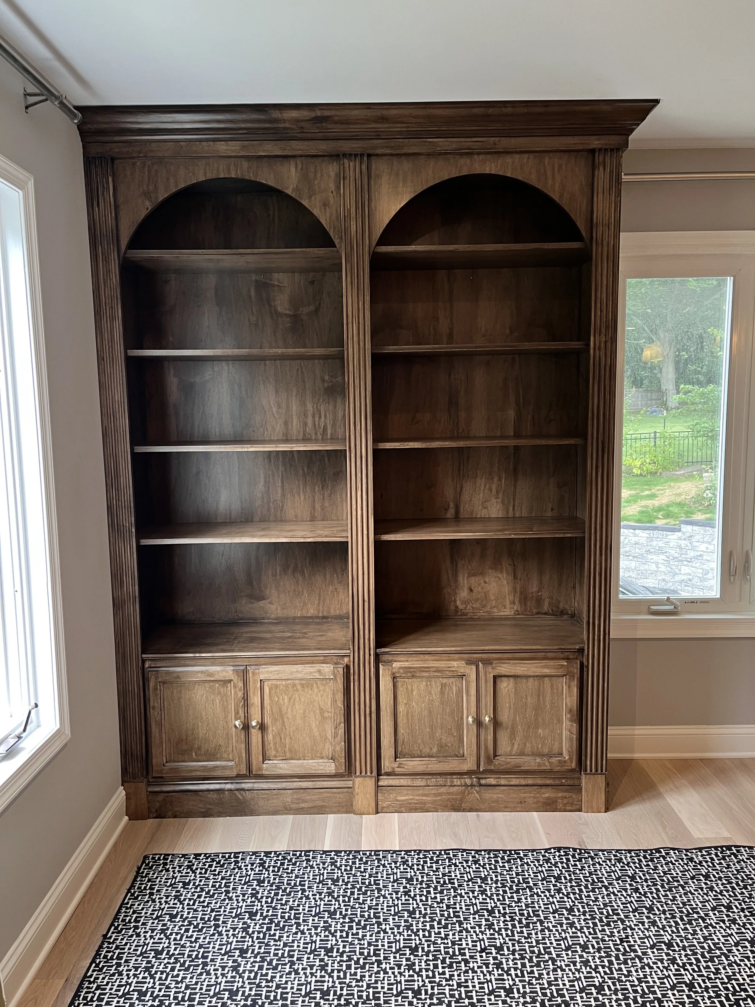 Maple Bookcase with Arches
