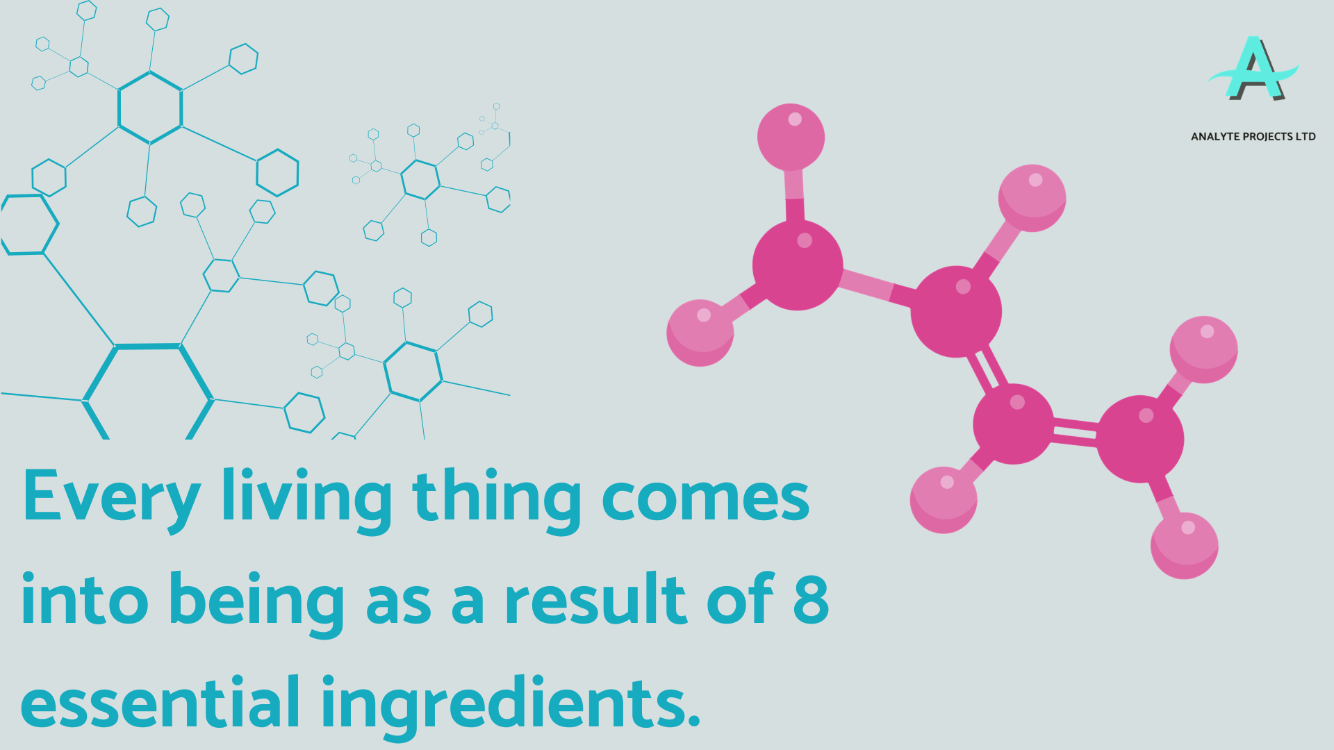 Image explaining all life comes from 8 essential ingredients