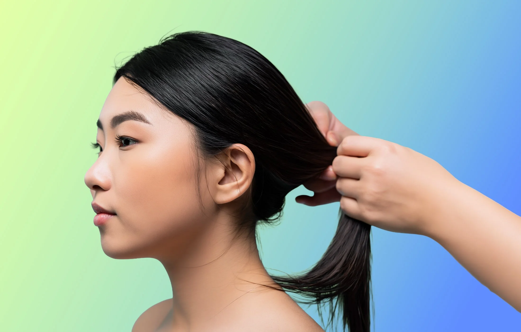 Aspirational portrait illustrating fuller, healthier hair, representing advanced non-surgical hair restoration solutions at South Bay Med Spa.