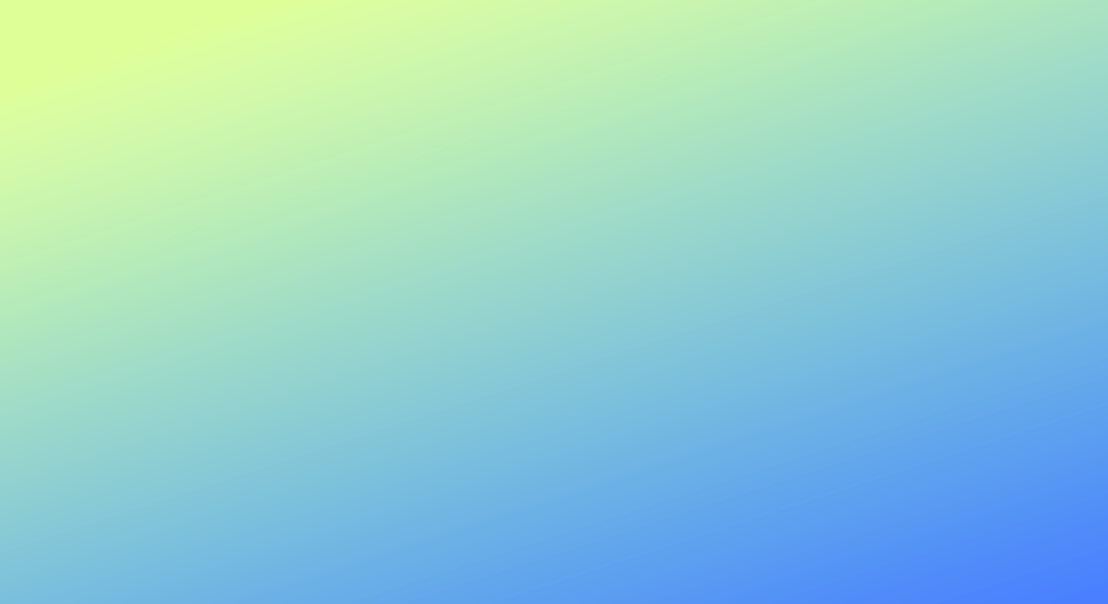 A gradient background blending green, blue, and yellow colors.