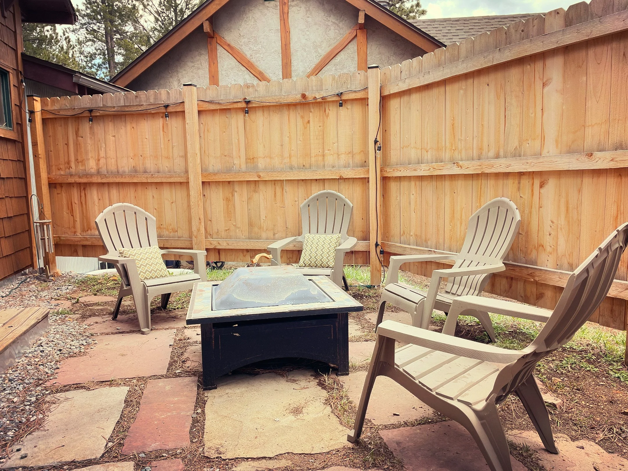 Outdoor fire pit at Zen Mountain