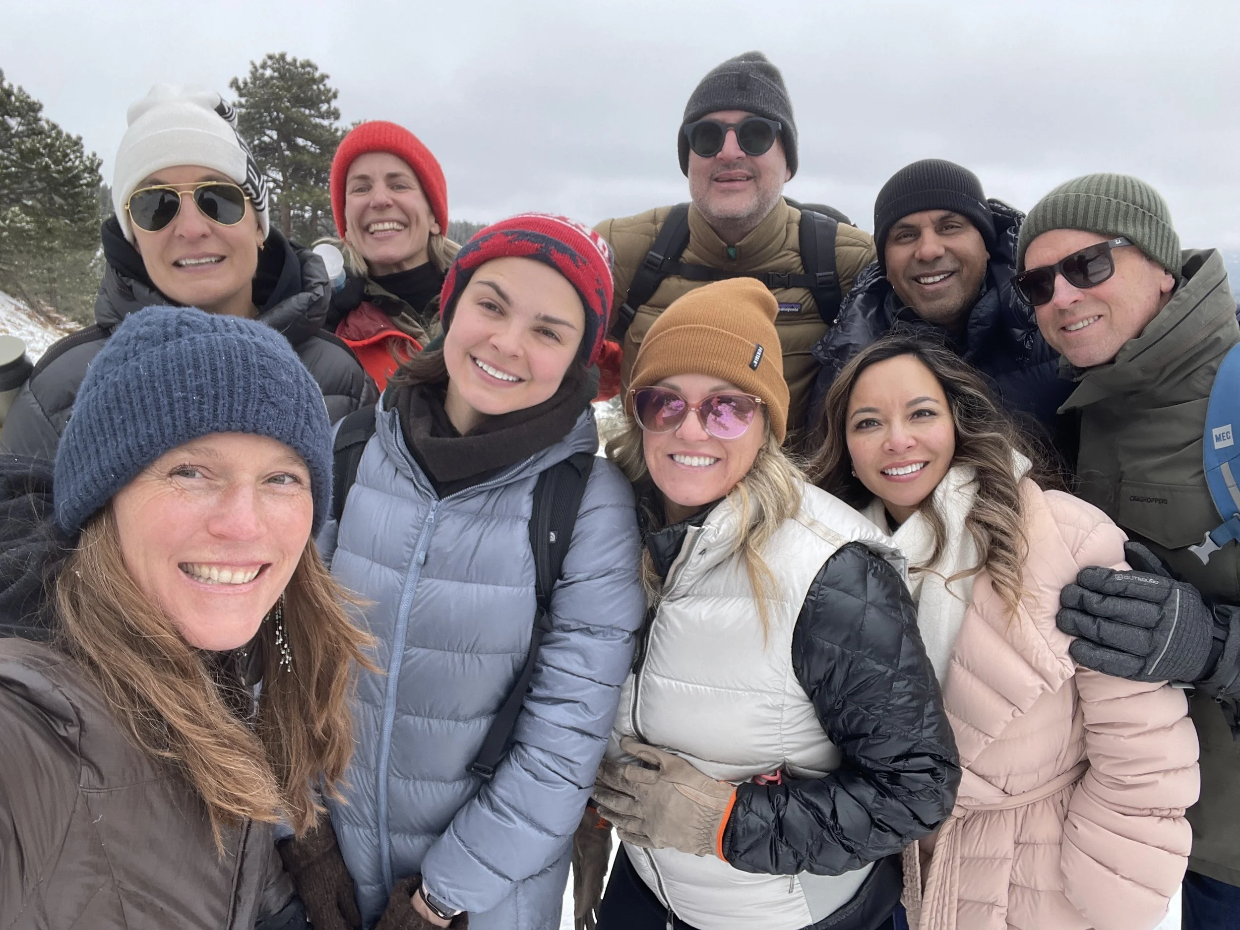Team hike in Colorado mountains