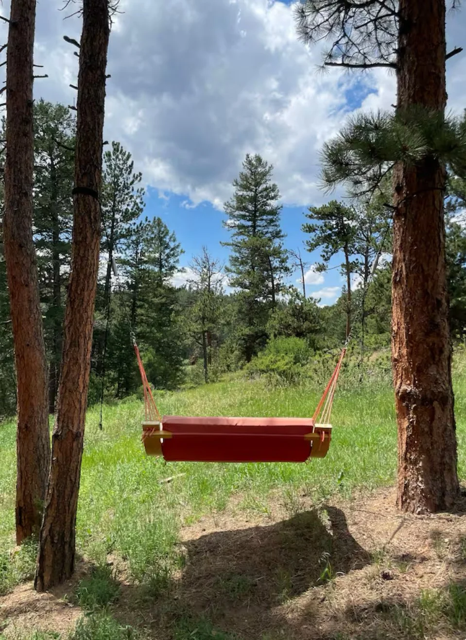Outdoor swing at Zen Mountain Retreat