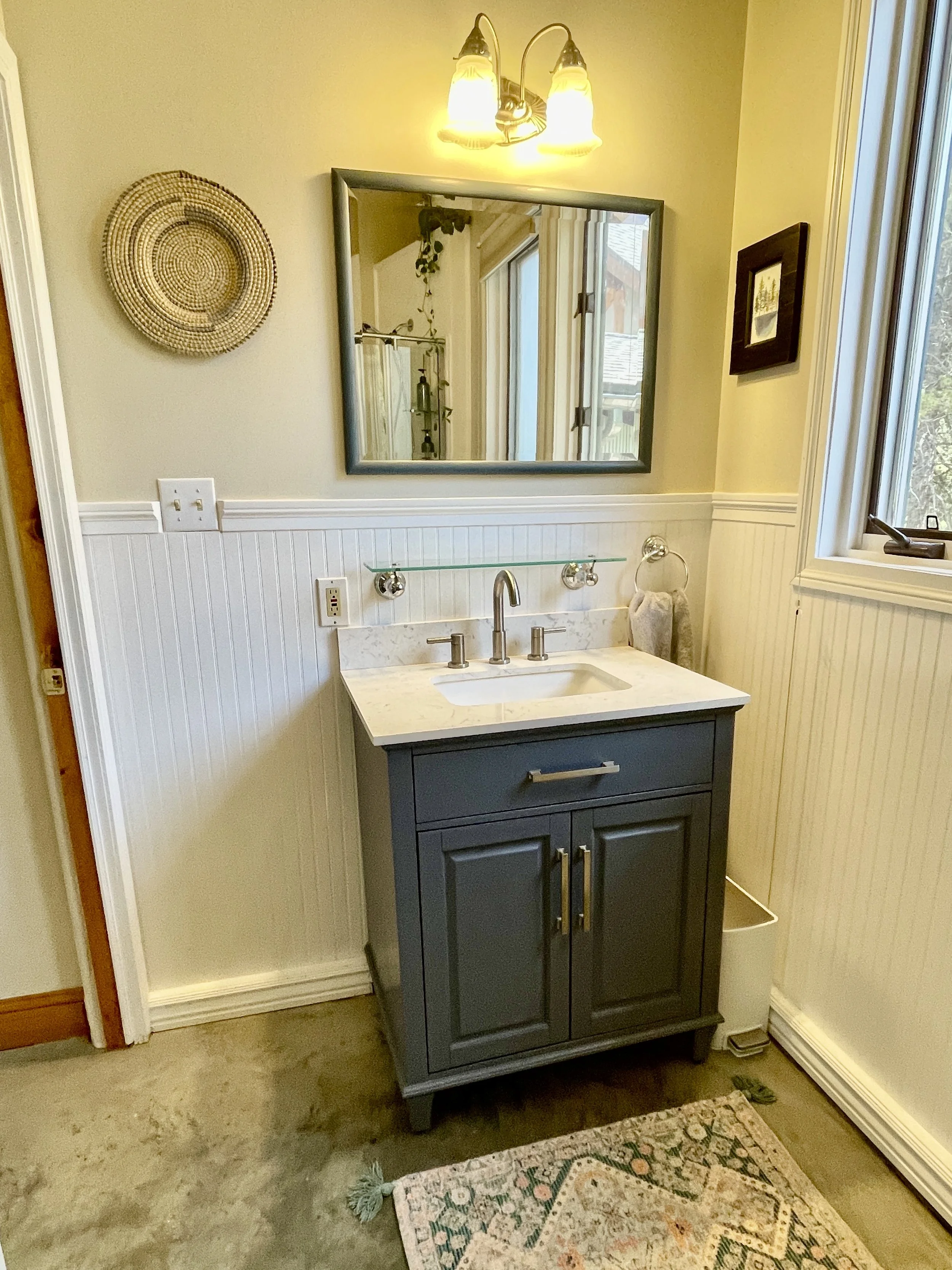 Bathroom at Zen Mountain cabin rental 