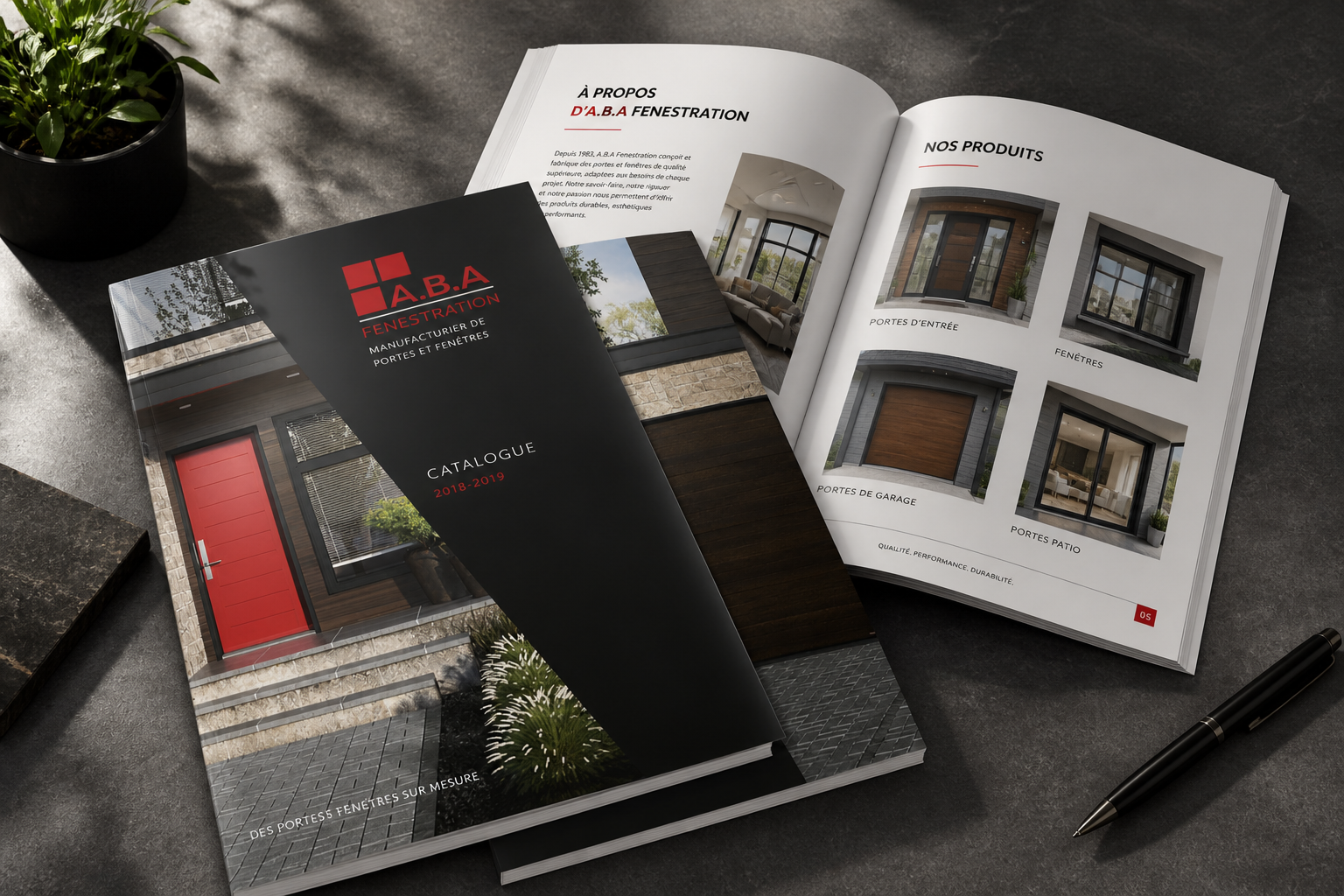 Catalogue de portes et fenêtres, ABA fenestration. Catalogue de produits et photos d'entreprise.