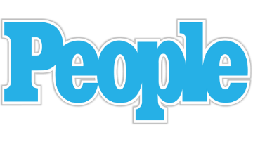 The word 'People' written in large, light blue text with a white outline.