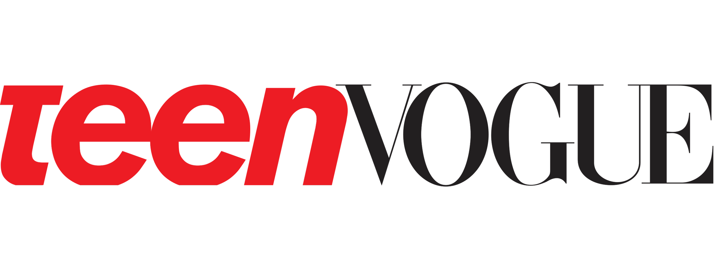 The logo of TeenVogue with the words 'teen' in bold red and 'VOGUE' in black.