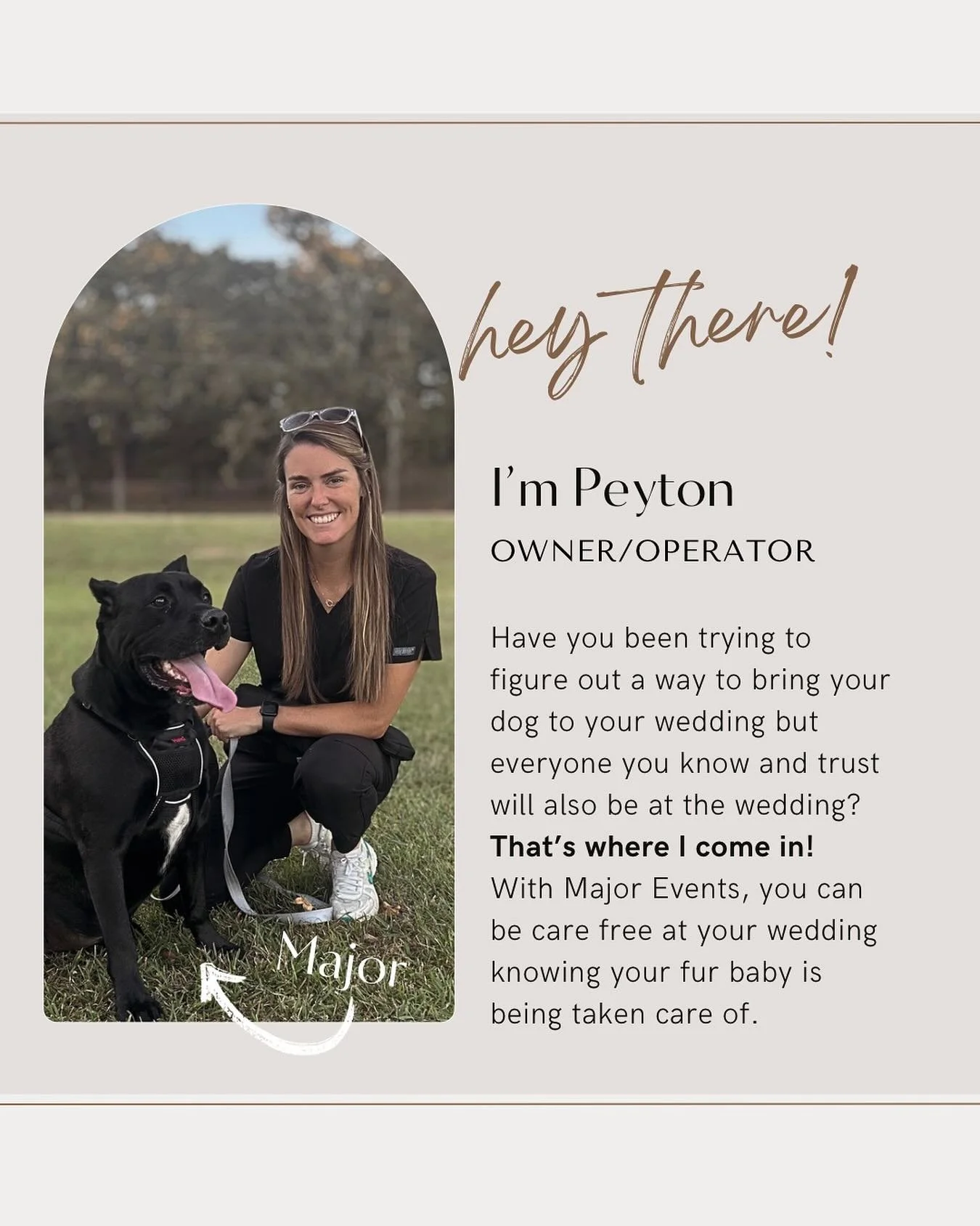 ✨Hey there!✨
I&rsquo;ve always wondered why there aren&rsquo;t dog sitting specific businesses for weddings. Everyone wants their baby there with them on that special day but who do you have to watch them when everyone is already at the wedding? 

Th