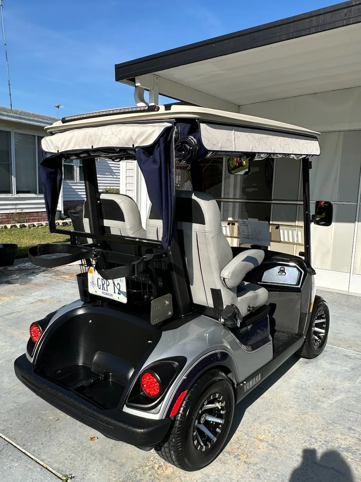 shiny clean golf cart