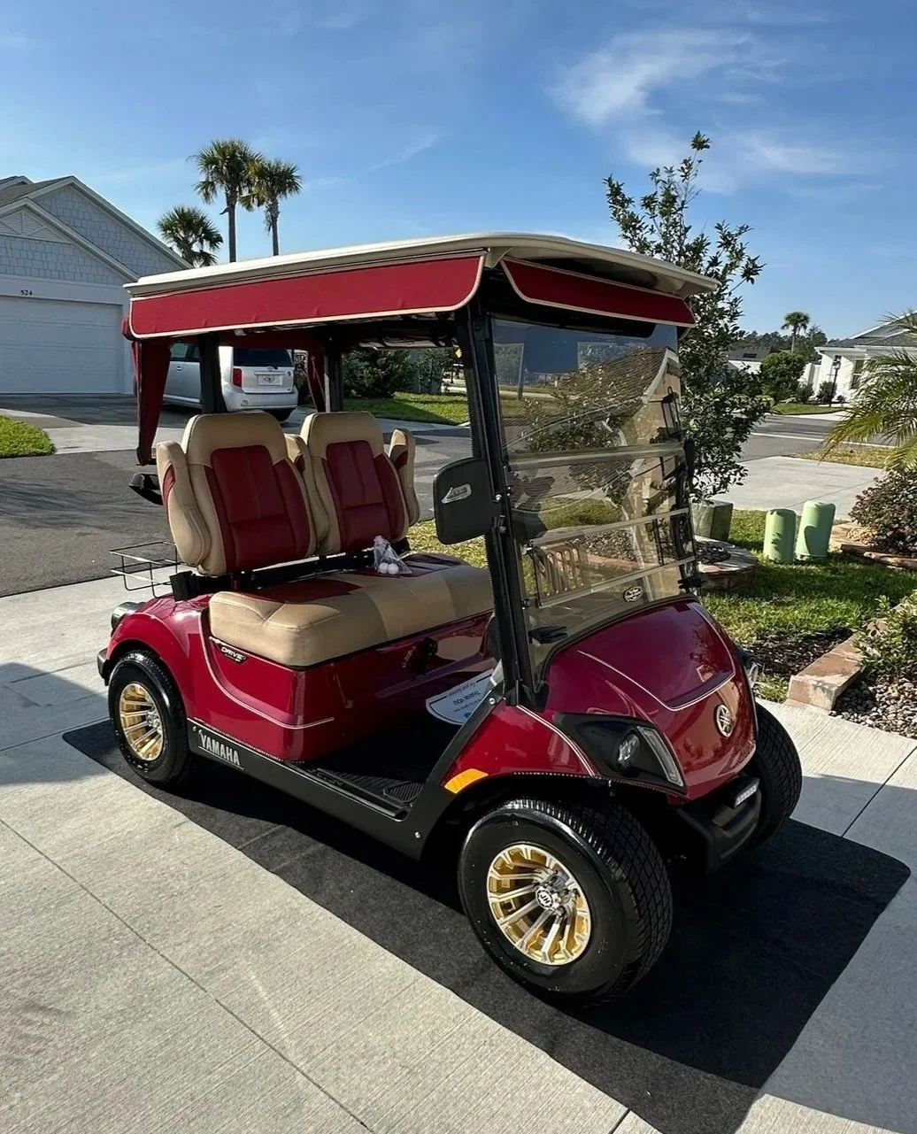 red golf cart the villages