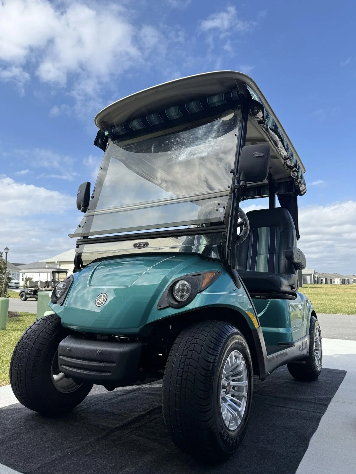 teal clean golf car