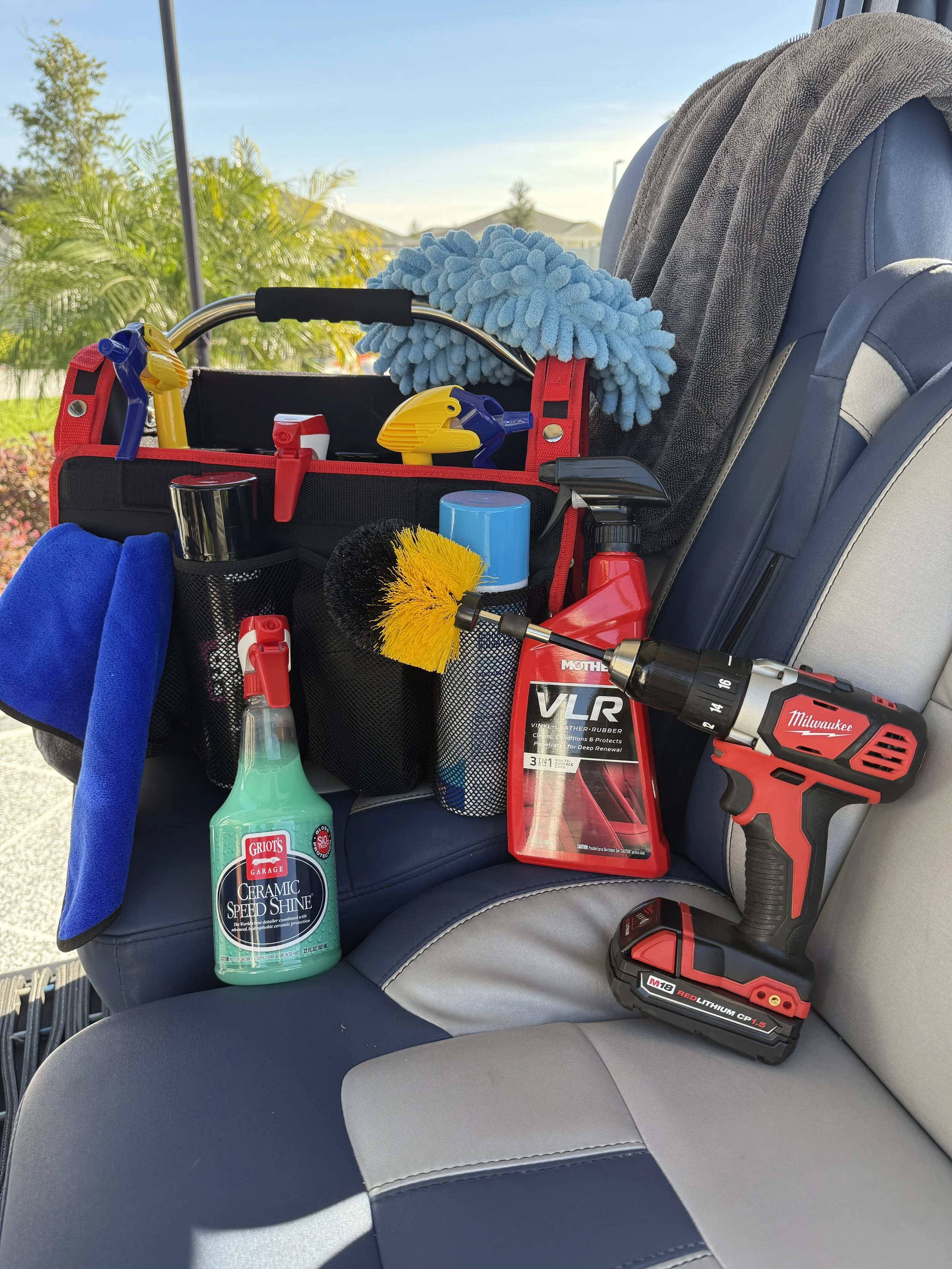 cart detailing cleaning supplies