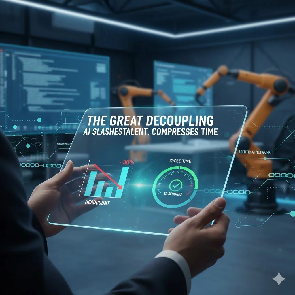 The Great Decoupling: 2026 Earnings Reveal Agentic AI is Slashing Headcount and Compressing Cycle Times