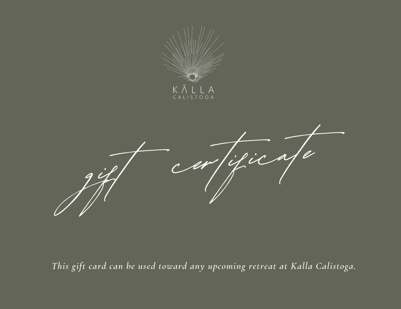 Kalla Retreat Gift Card